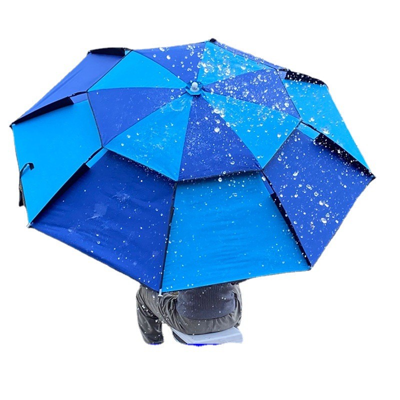 厂家批发钓鱼伞户外钓伞2.4米2.2米万向防雨双层防晒折叠伞太阳伞图4