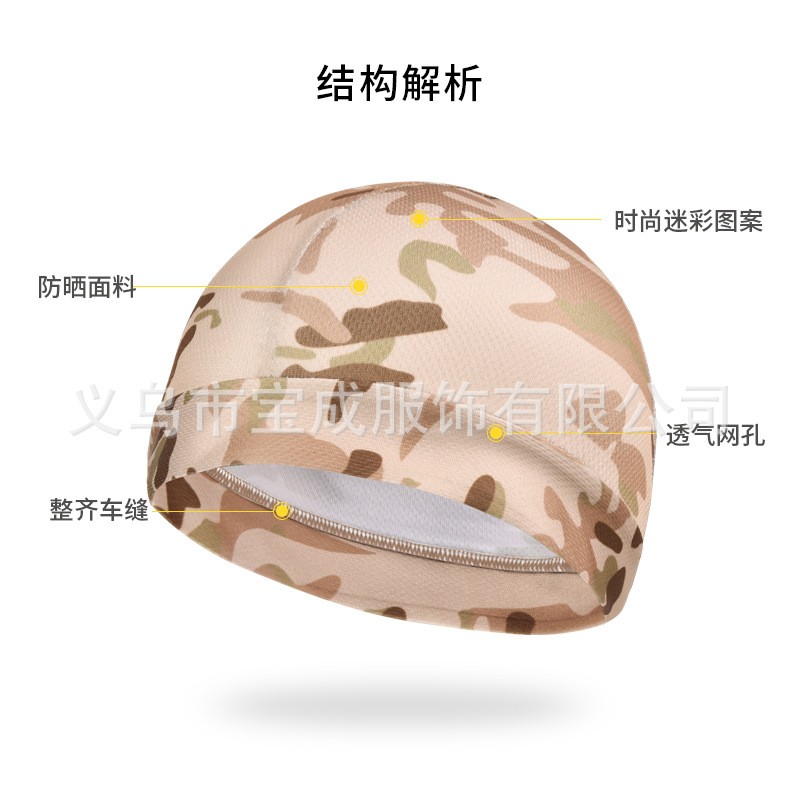 批发定制防紫外线防风防晒骑行小帽摩托车内胆户外运动 跑步帽图2