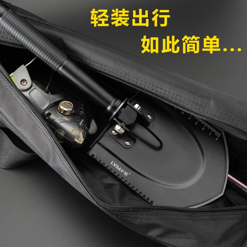 驴霸小号锰钢多功能工兵铲户外野营兵工铲车载防身求生装备铲刀图2