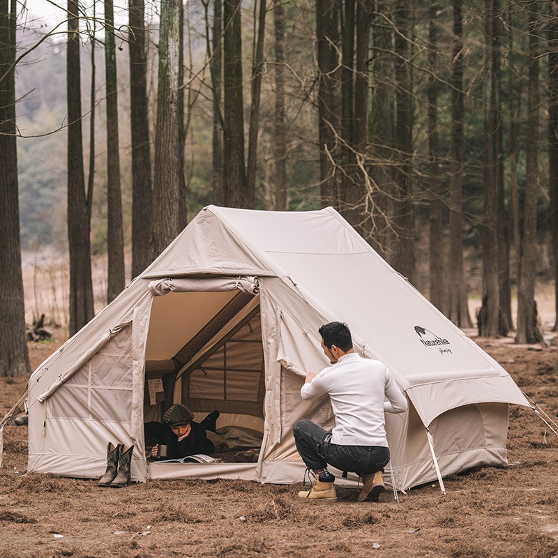 Naturehike 亘棉布充气帐篷露营野营双人加厚棉布帐篷6.3平米图2