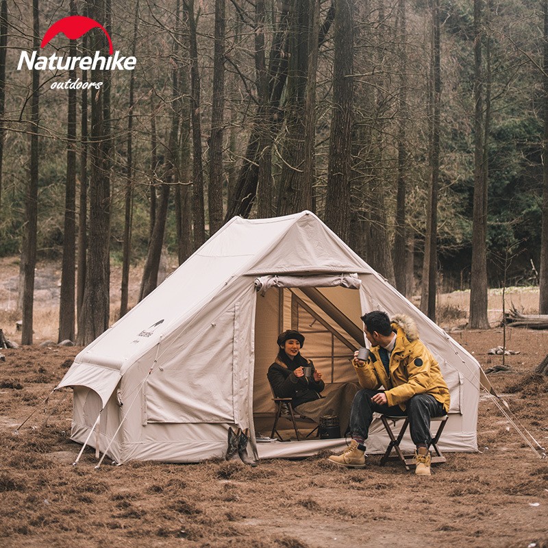 Naturehike 亘棉布充气帐篷露营野营双人加厚棉布帐篷6.3平米图3