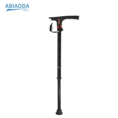 可伸缩调节铝合金智能手杖 户外便携登山杖带LED照明灯 厂家供应