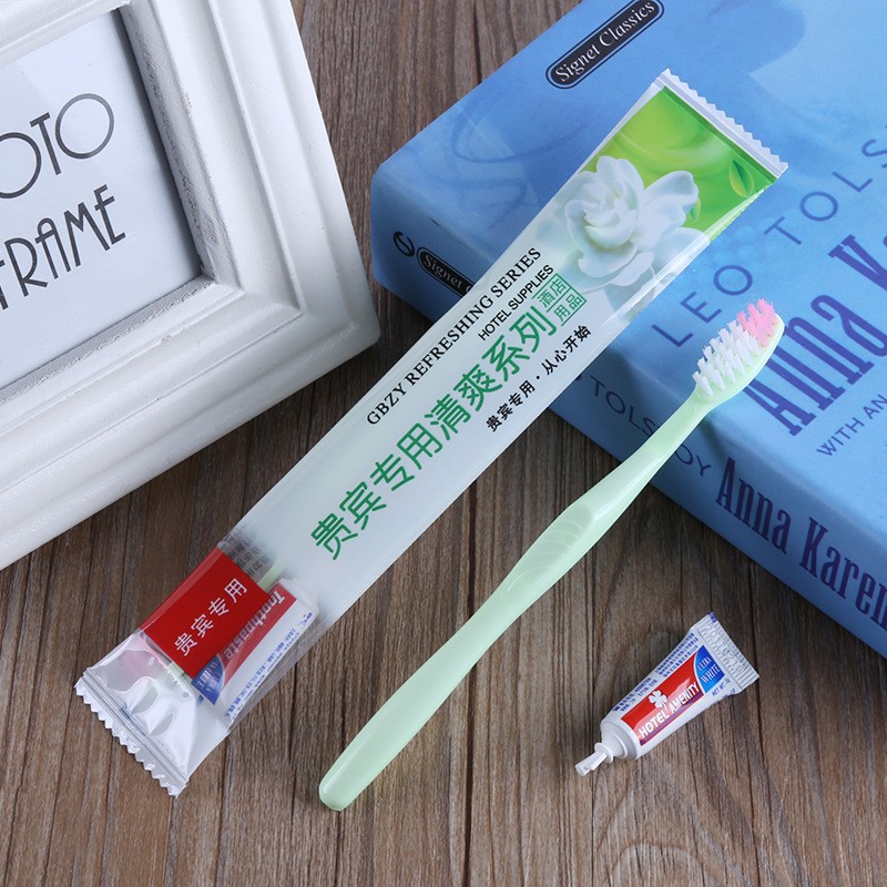 酒店一次性牙刷牙膏套装洗漱用品宾馆客房旅行散装牙具六件套批发图4