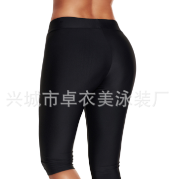 2021新款爆款平角连体长裤运动健身欧美泳裤bikini游泳图3