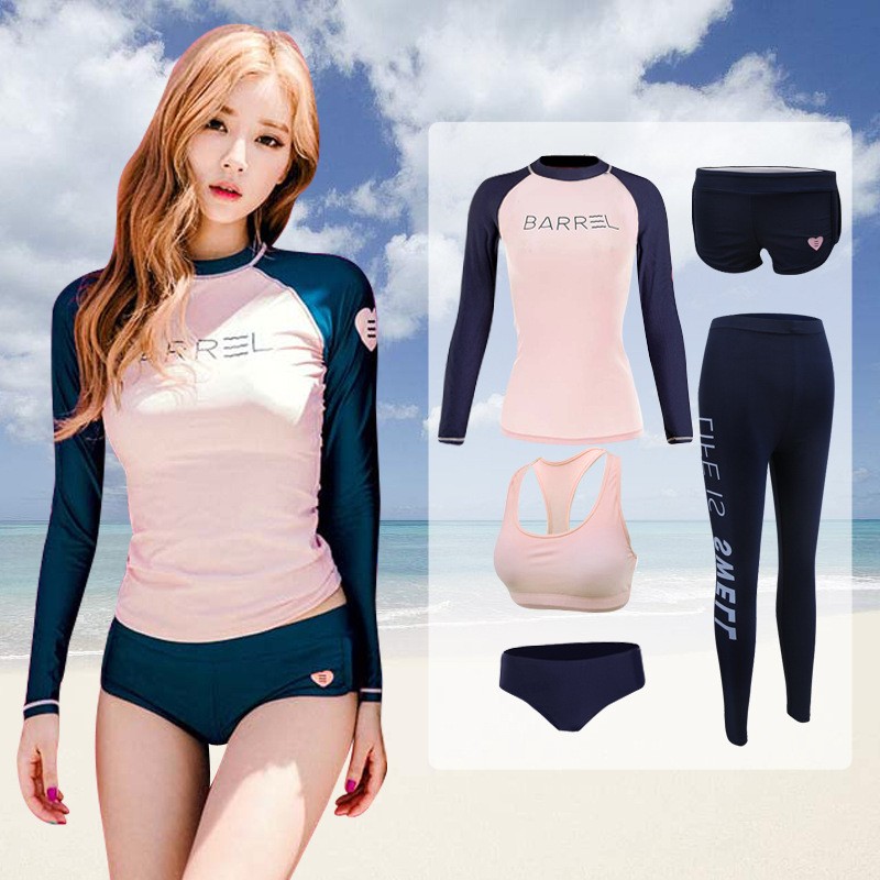 韩国泳装女士长袖泳衣女潜水服防晒水母衣长裤分体冲浪服浮潜水衣图3