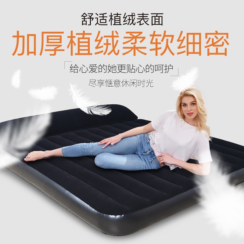 厂家充气 床垫车载户外气垫床折叠单双人加厚植绒床垫家用图2